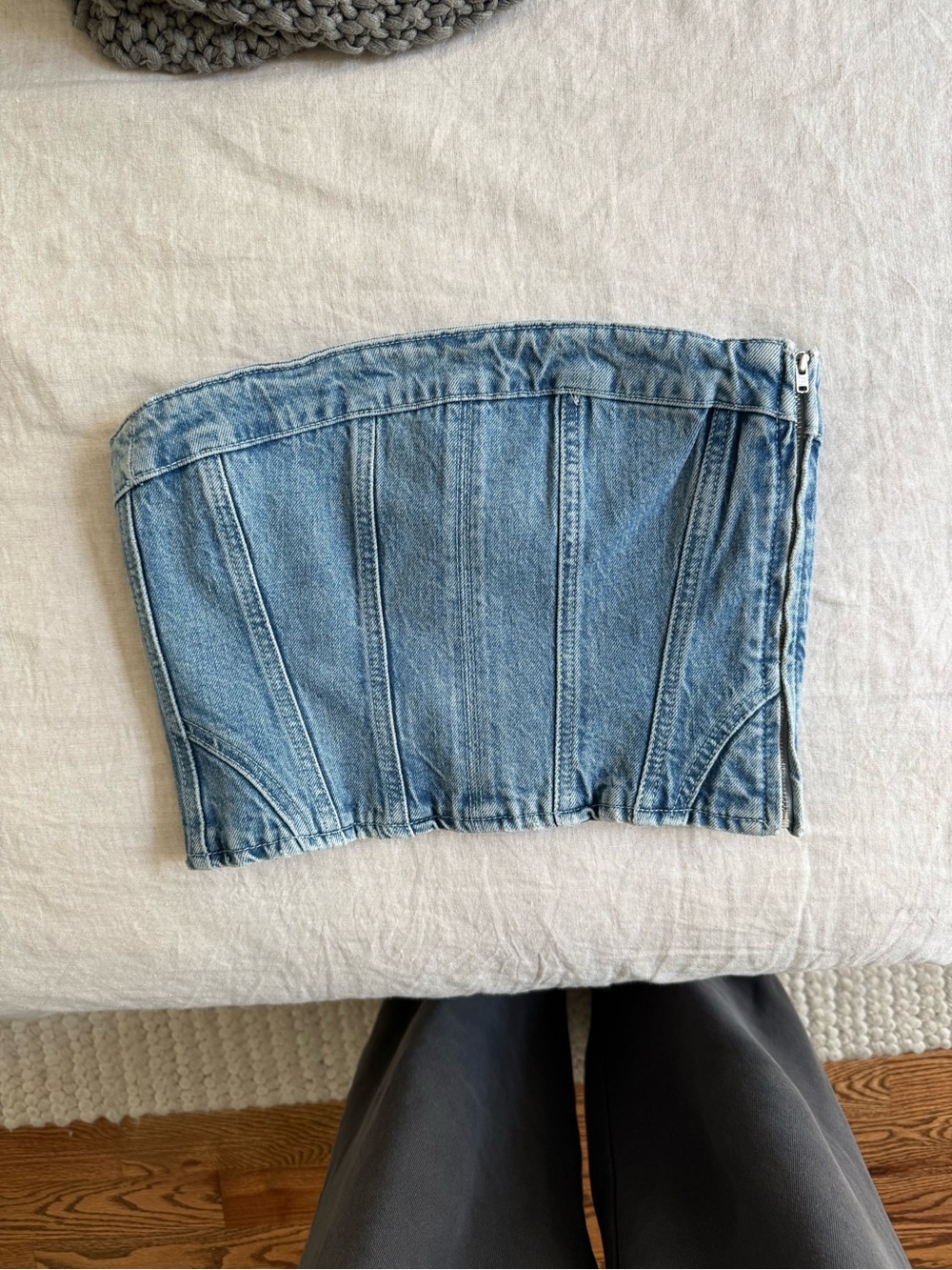 Zara Denim Strapless Top